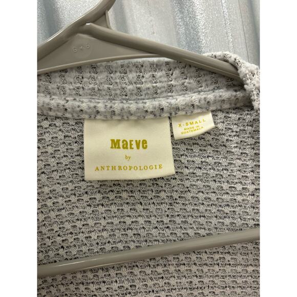 Anthropologie Cardigan‎ Sweater Extra Small Oversized Maeve Waffle Knit Batwing - Picture 4 of 8
